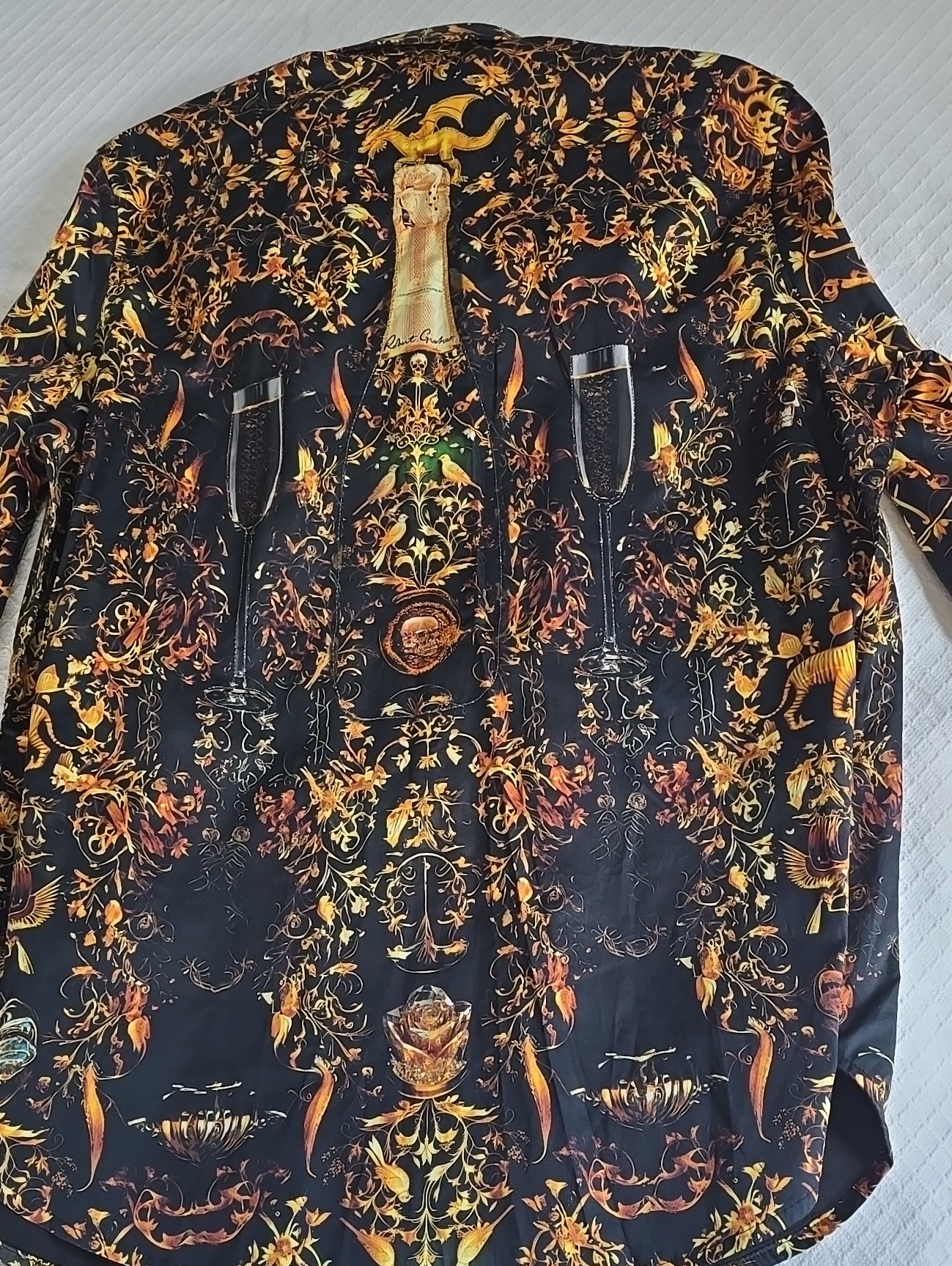 Robert Graham Men’s Large Bird Floral Embroidered Button Down Shirt # Z